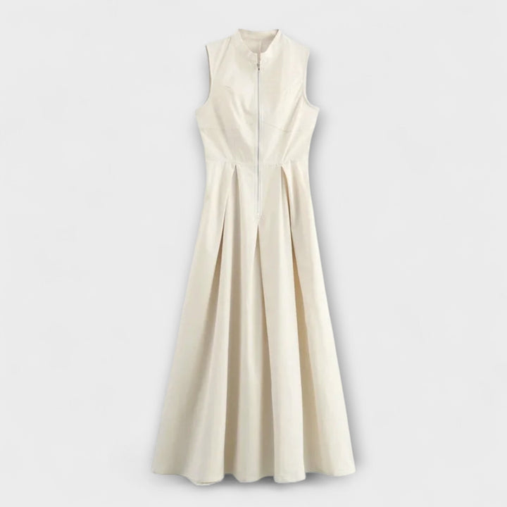 Robe midi plissée sans manches style bodycon