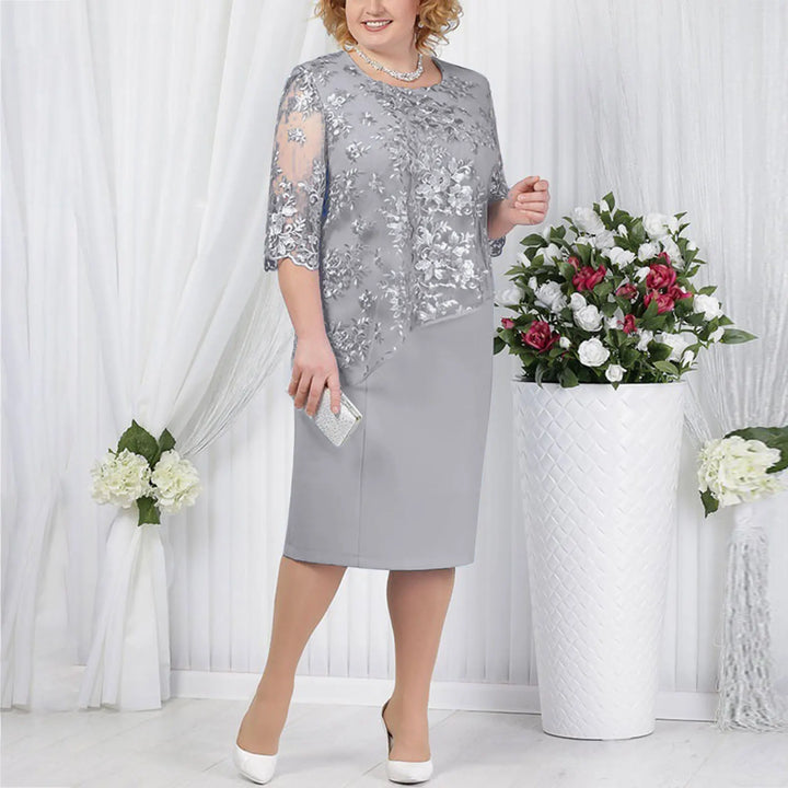 Ella | Robe élégante pour femme invitée de mariage à manches courtes