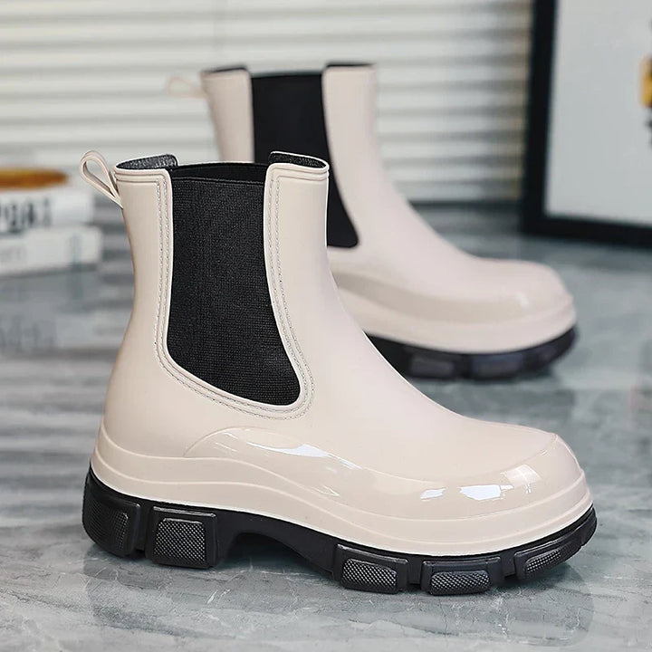 Bottes en caoutchouc femmes | Hauteur de cheville avec panneaux élastiques