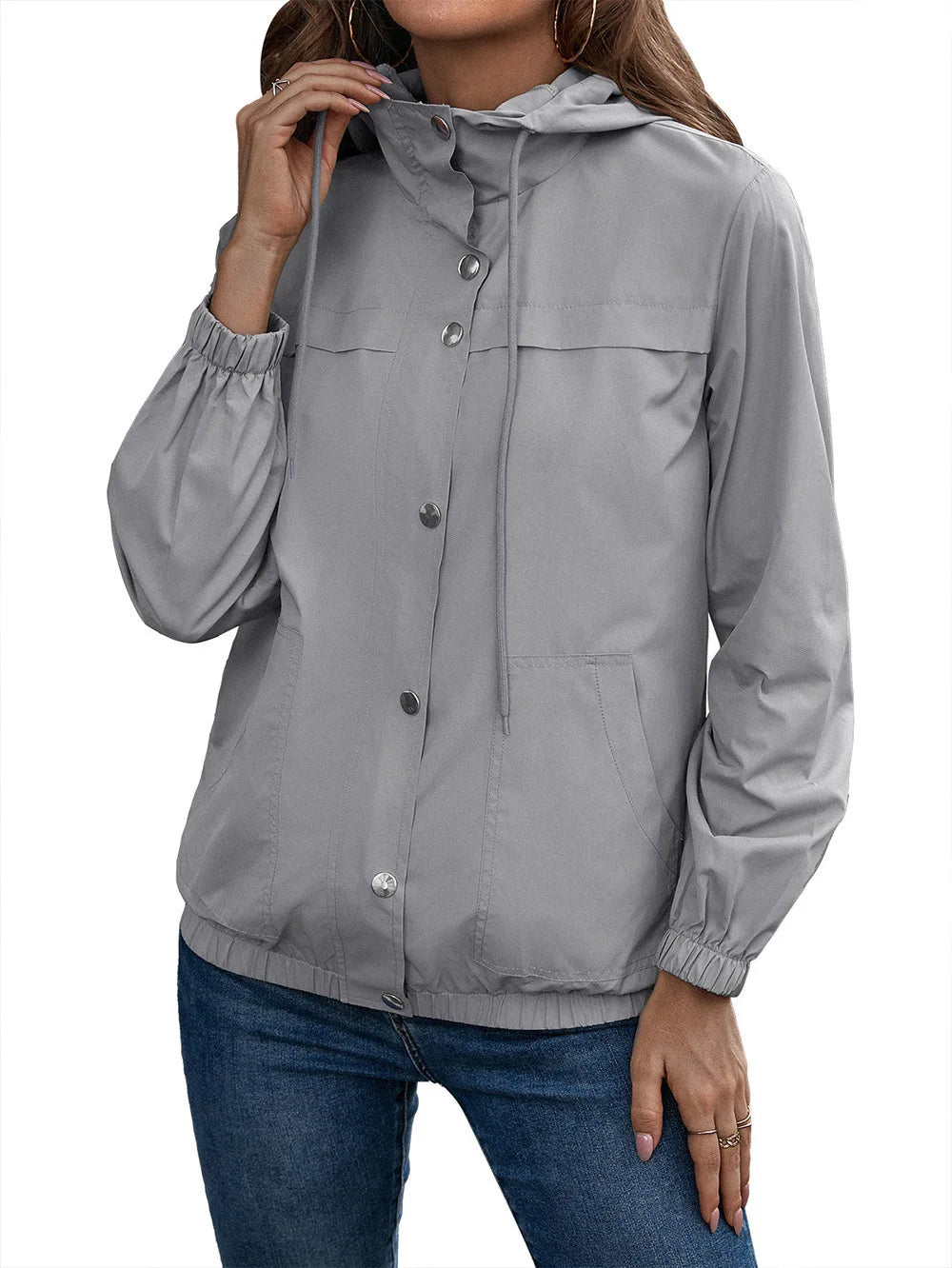 Manteau Trench Imperméable à Capuche pour Femmes | Manches Longues