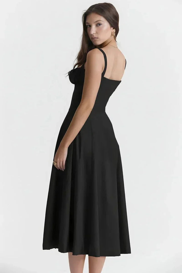 Linda | Robe Fleurie Femme Corset Fente Latérale Midi – Corset Fleurie Midi 2026