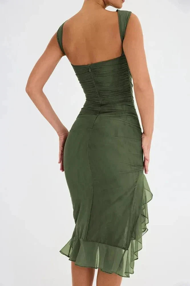 Clara | Robe Midi Élégante Femme en Stretch Mesh – Robe Midi en Mesh Élégante 2026