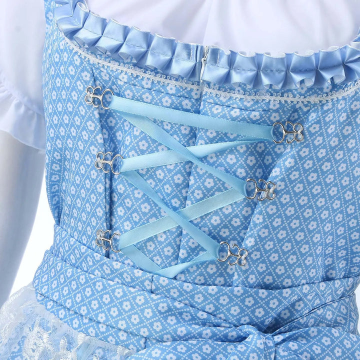 Robe Dirndl Bleue Oktoberfest pour Femmes
