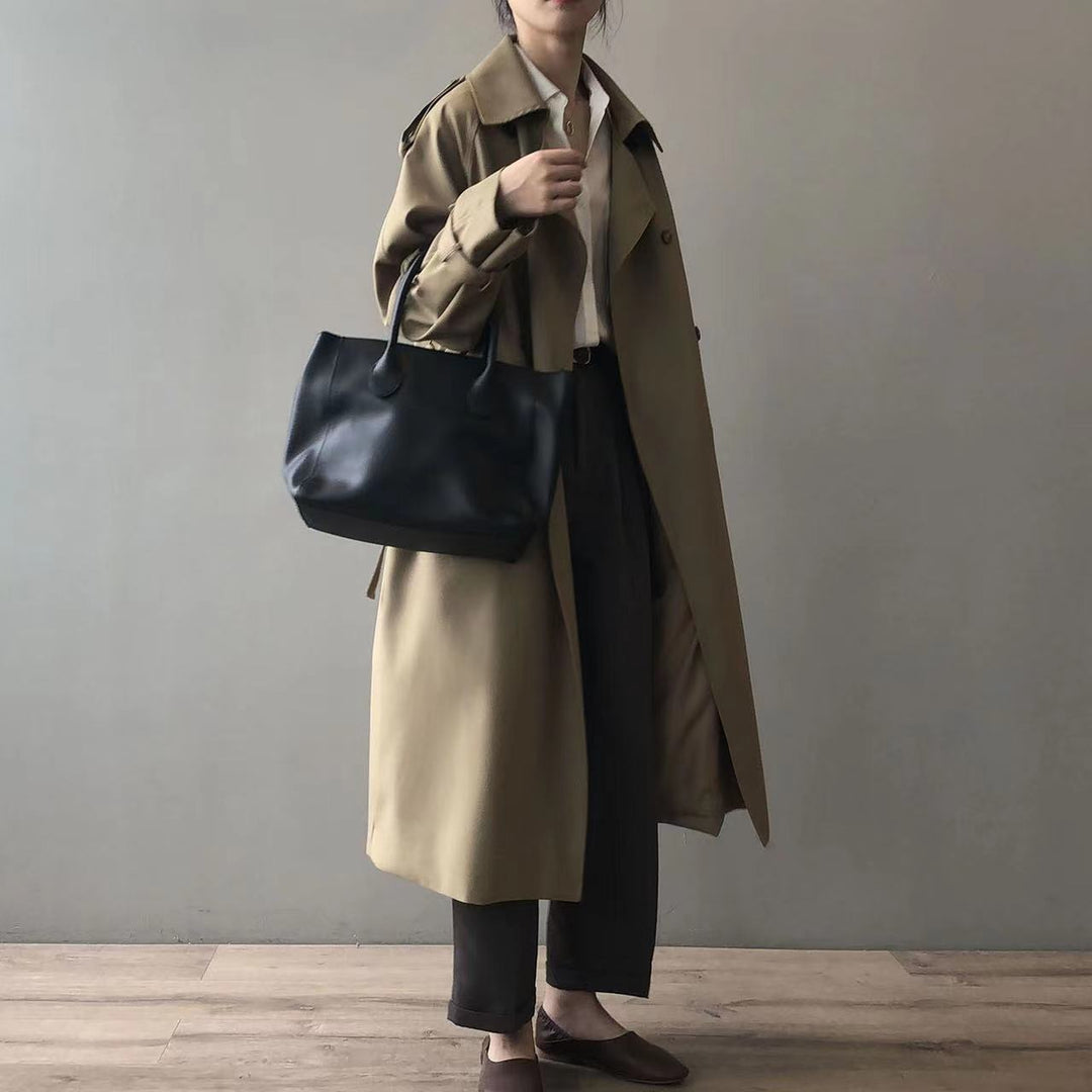 Manteau Trench Long Imperméable pour Femmes | Col Revers