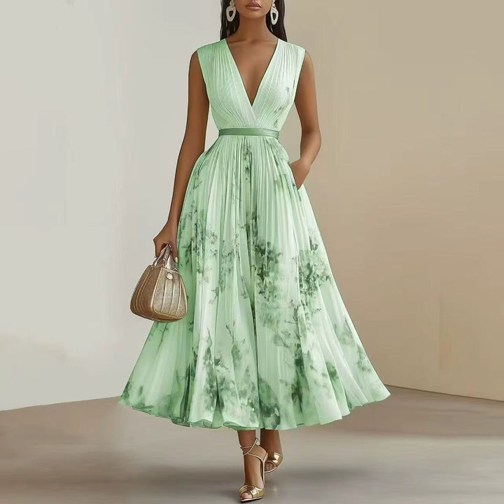 Mia | Robe maxi élégante plissée pour femmes