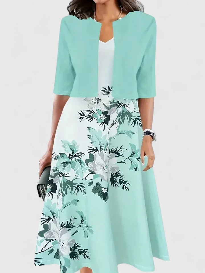 Orla | Robe midi A-ligne à manches courtes