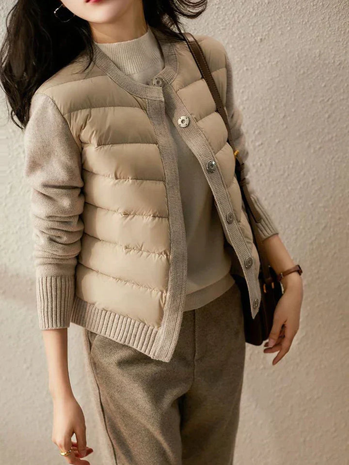 Cardigan à puffer élégant, superposé et polyvalent pour femmes