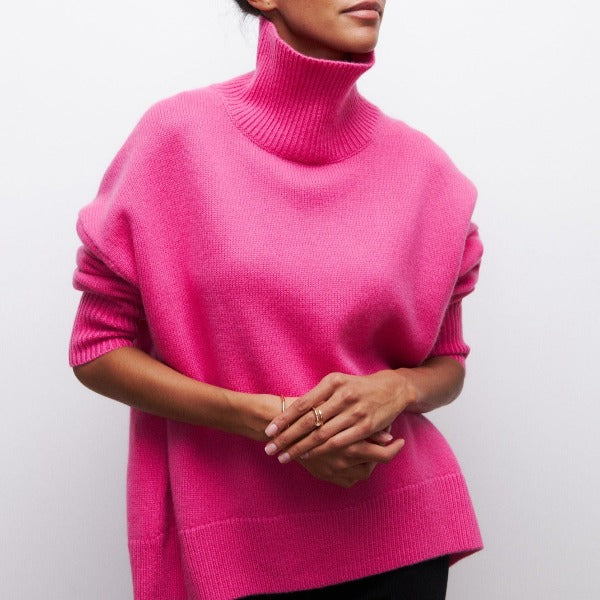 Pull Femme | Décontracté avec col roulé et coupe ample
