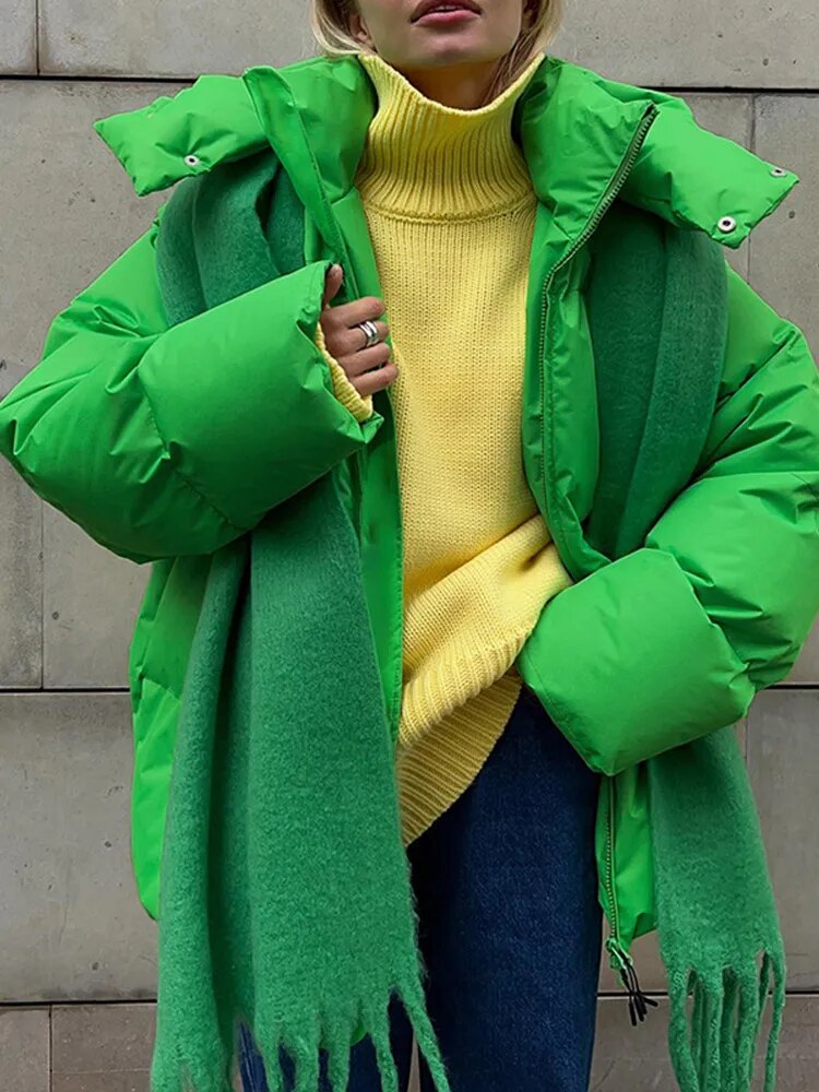 Veste matelassée jaune, chaude et remarquée pour femmes