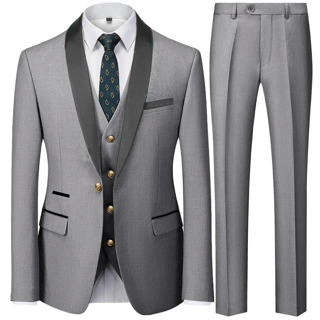 Costume pour homme 3 pièces pour invité de mariage | Veste, gilet et pantalon