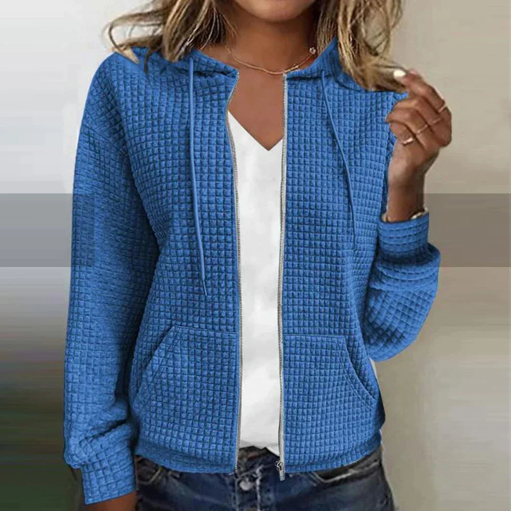 Veste en tricot à carreaux pour femmes | Élégante et légère
