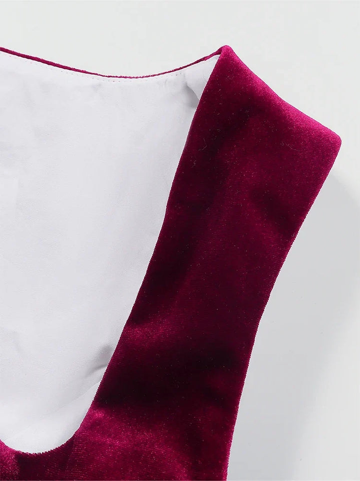 Robe Dirndl Élégante Rouge pour Femmes Oktoberfest