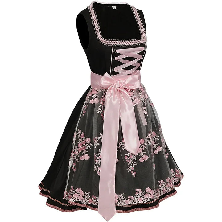 Robe Dirndl Élégante Rose pour Femmes Oktoberfest