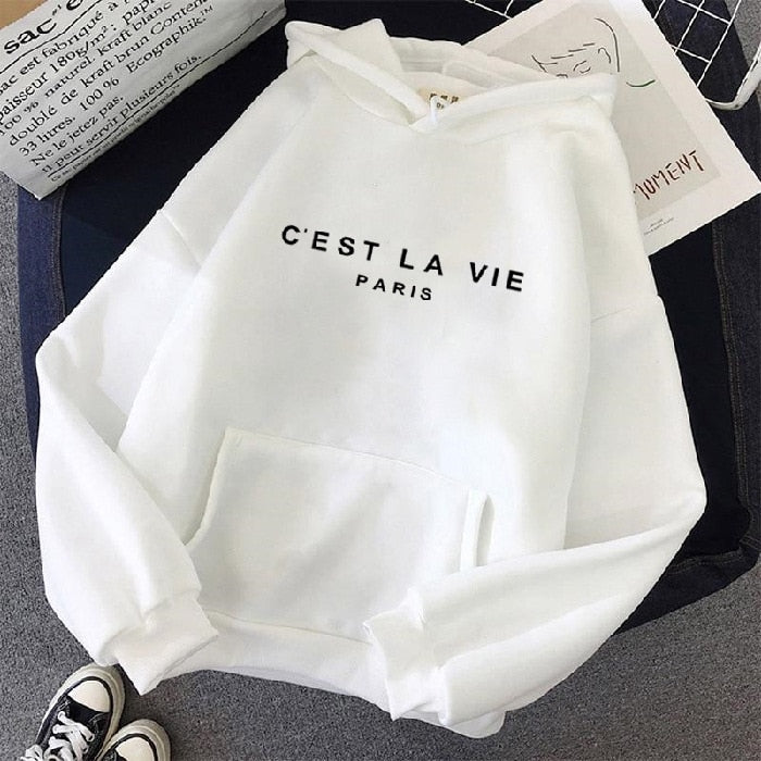 Sweat à capuche oversize pour femmes avec impressions | Poche kangourou