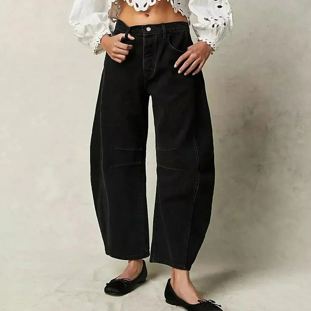 Jeans Croppés Taille Haute Femme