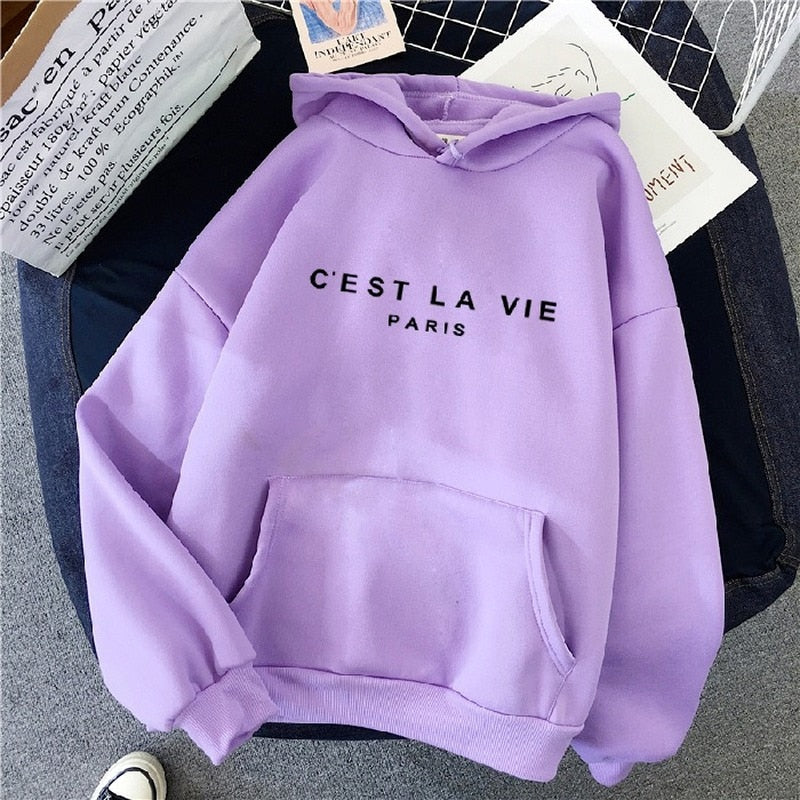Sweat à capuche oversize pour femmes avec impressions | Poche kangourou