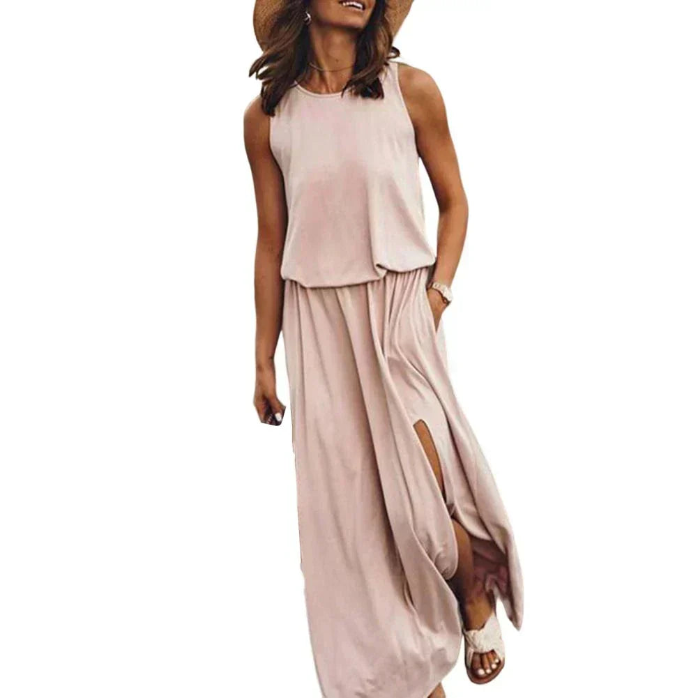 Robe Maxi Décontractée Sans Manches Lyric
