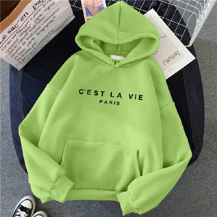 Sweat à capuche oversize pour femmes avec impressions | Poche kangourou