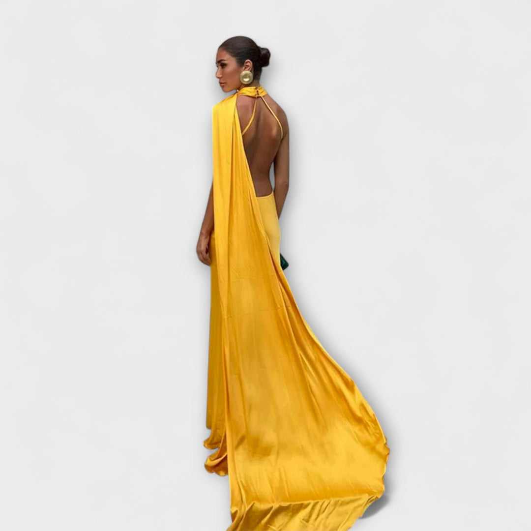 Robe Maxi Halter Off-Shoulder Élégante