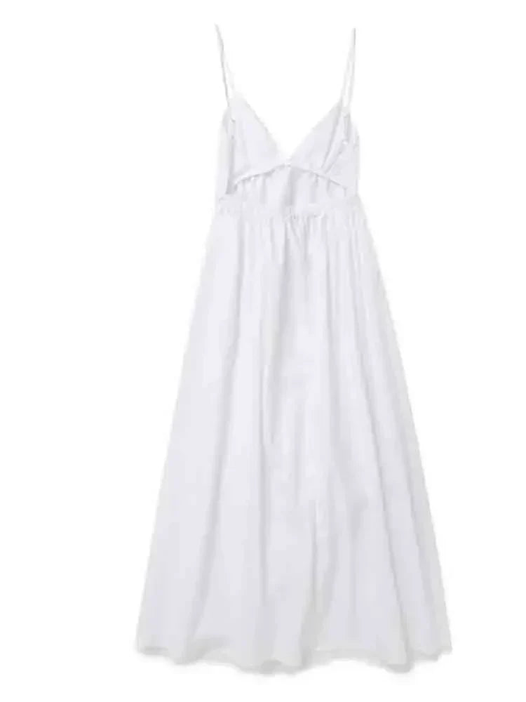 Klaudia | Robe Midi de Vacances Blanche