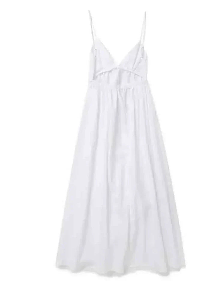 Klaudia | Robe Midi de Vacances Blanche