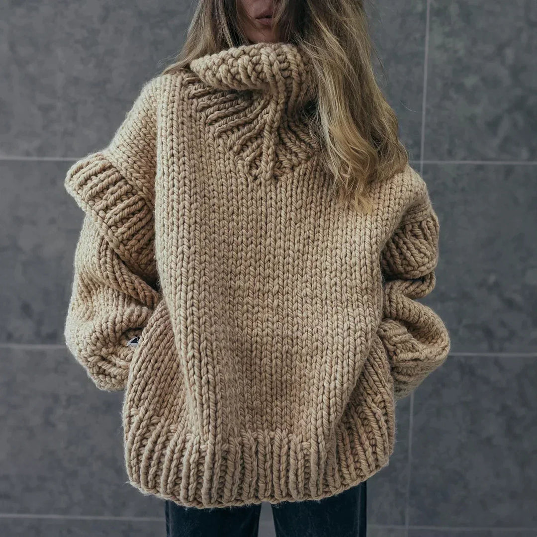 Pull à col roulé surdimensionné et douillet pour femmes | Hiver