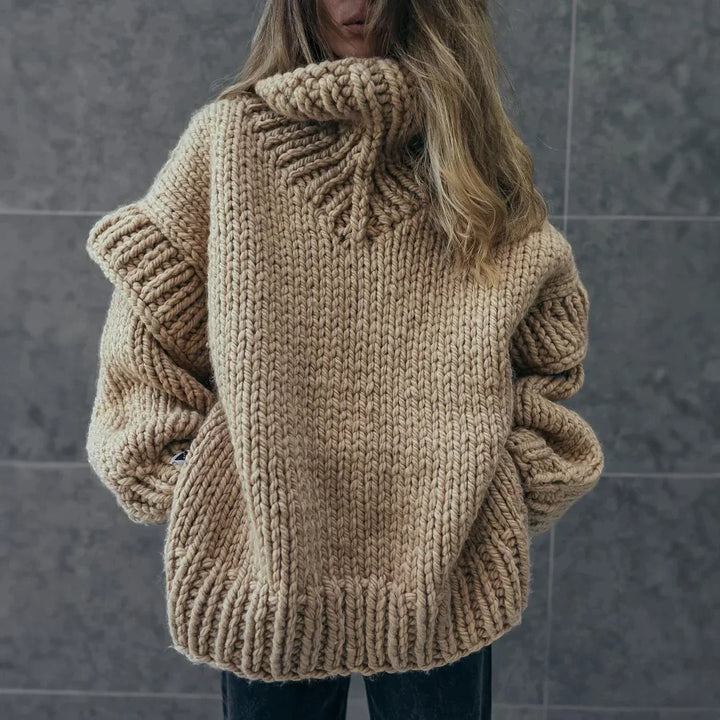 Pull à col roulé surdimensionné et douillet pour femmes | Hiver