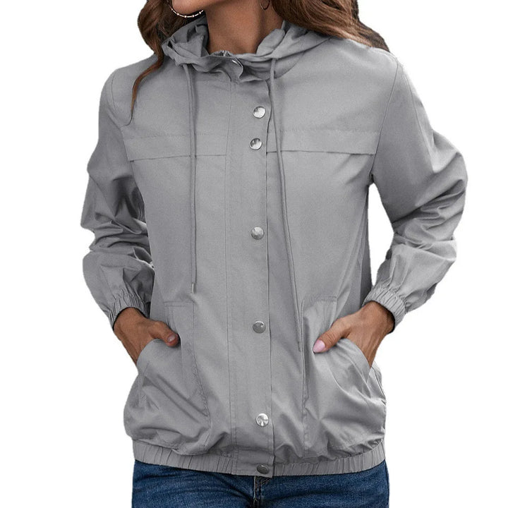 Manteau Trench Imperméable à Capuche pour Femmes | Manches Longues