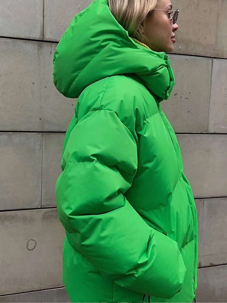 Veste matelassée jaune, chaude et remarquée pour femmes