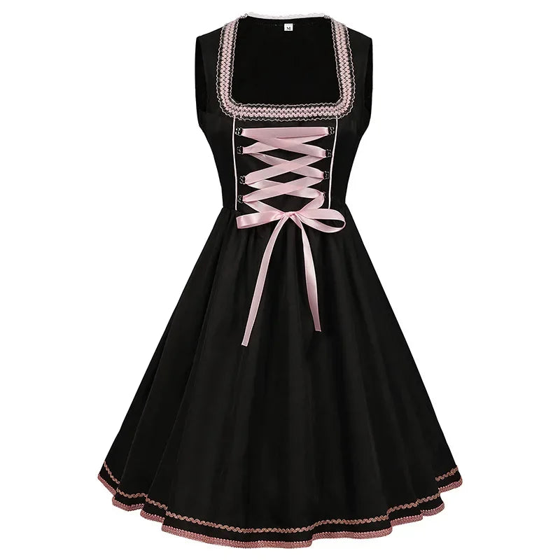 Robe Dirndl Élégante Rose pour Femmes Oktoberfest