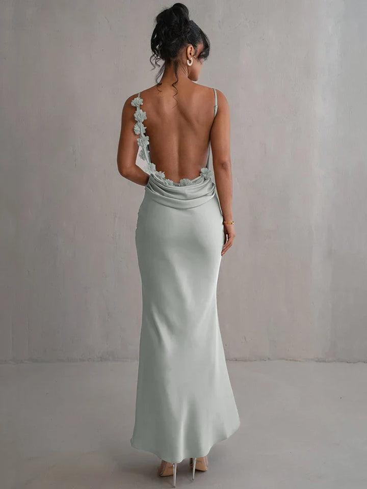 Emily | Robe maxi avec dos fleuri