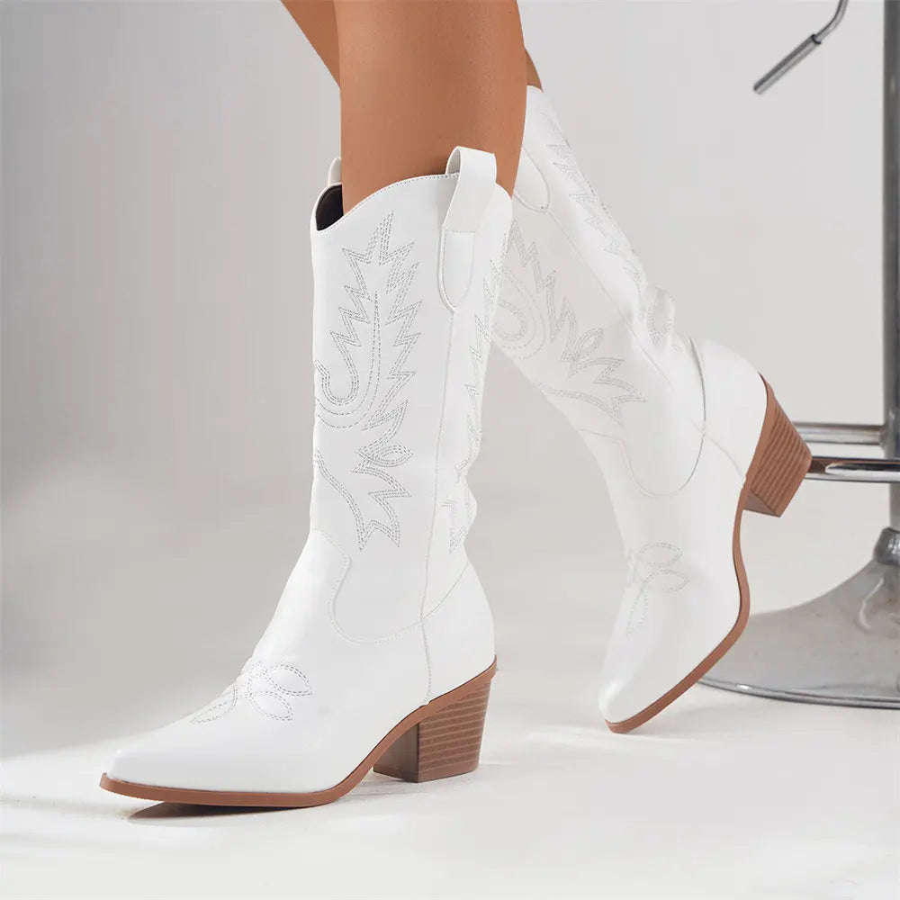 Bottes de cowboy modernes pour femmes | Talon bloc