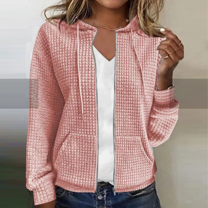 Veste en tricot à carreaux pour femmes | Élégante et légère
