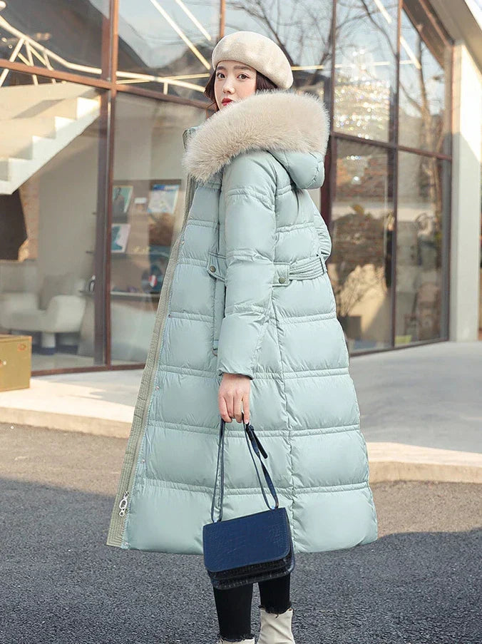 Manteau d'hiver exquis, luxueux et matelassé pour femmes