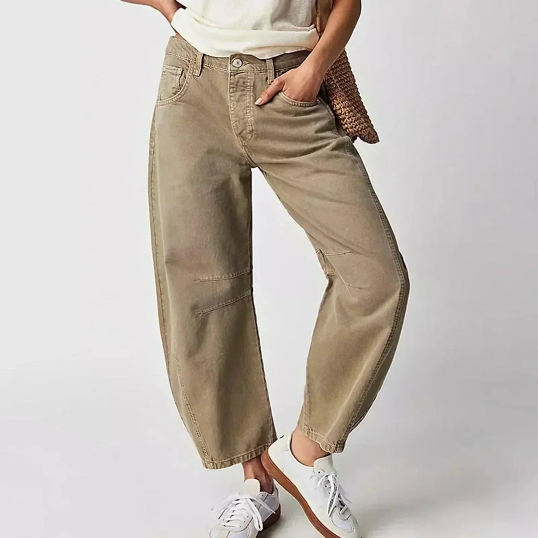 Jeans Croppés Taille Haute Femme