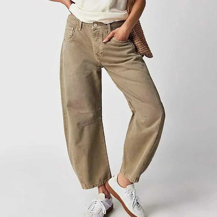 Jeans Croppés Taille Haute Femme