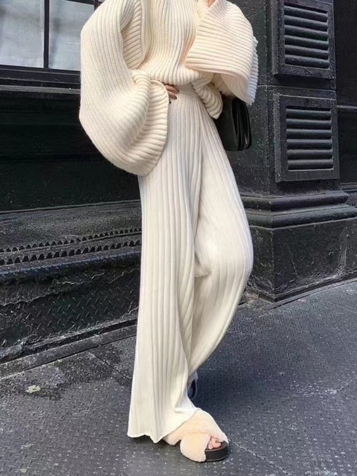 Pantalon long en tissu pour femmes à rayures
