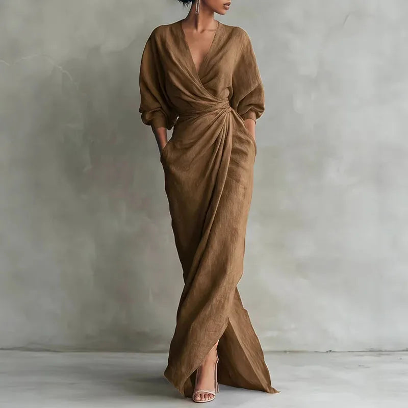 Susan | Robe Maxi à Enveloppe à Décolleté en V pour Femmes