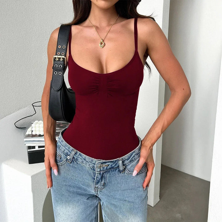 Ariella™ Body en Tricot Premium avec Ruché à la Poitrine