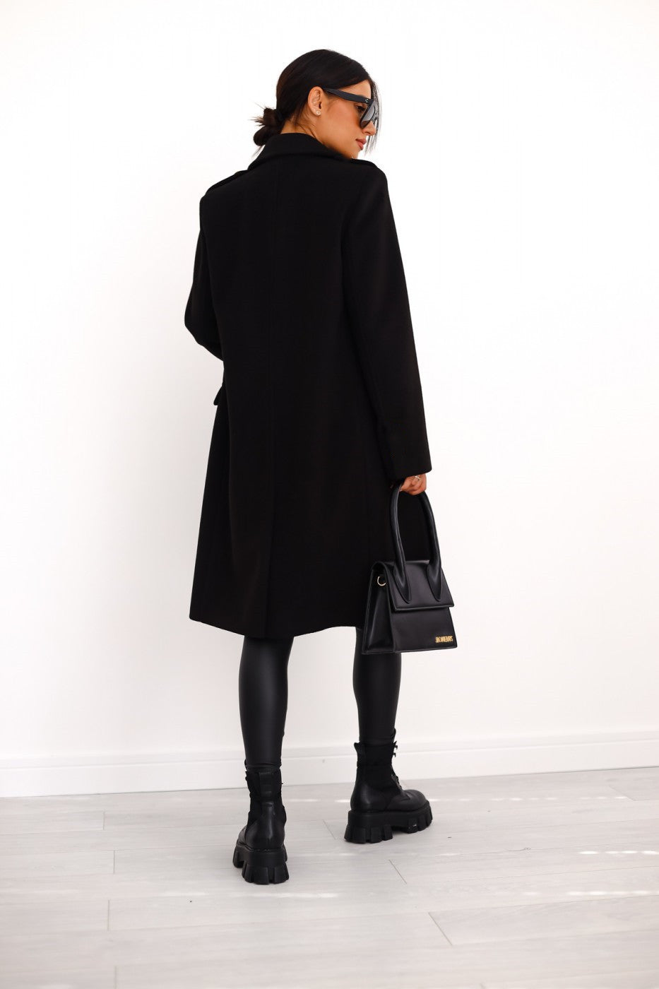 Manteau en laine à double rangée pour femmes