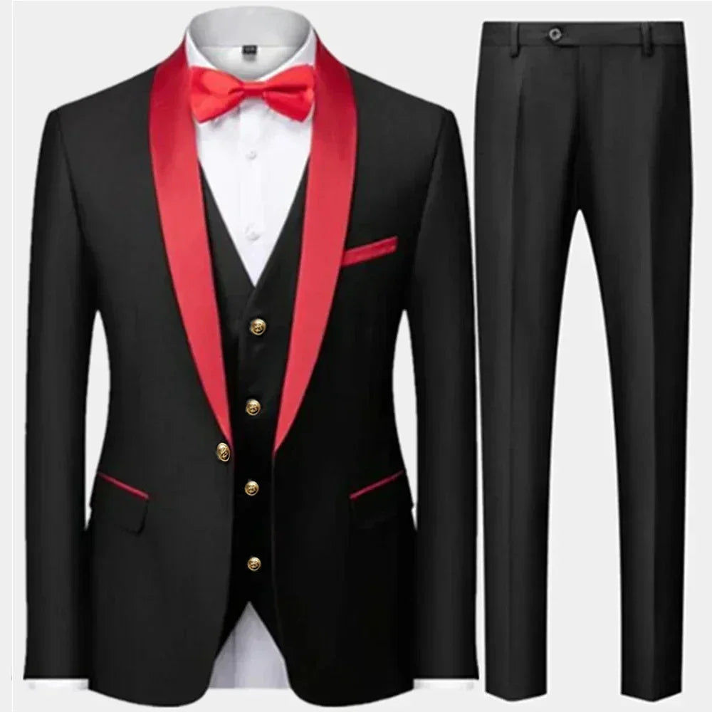 Costume pour homme 3 pièces pour invité de mariage | Veste, gilet et pantalon