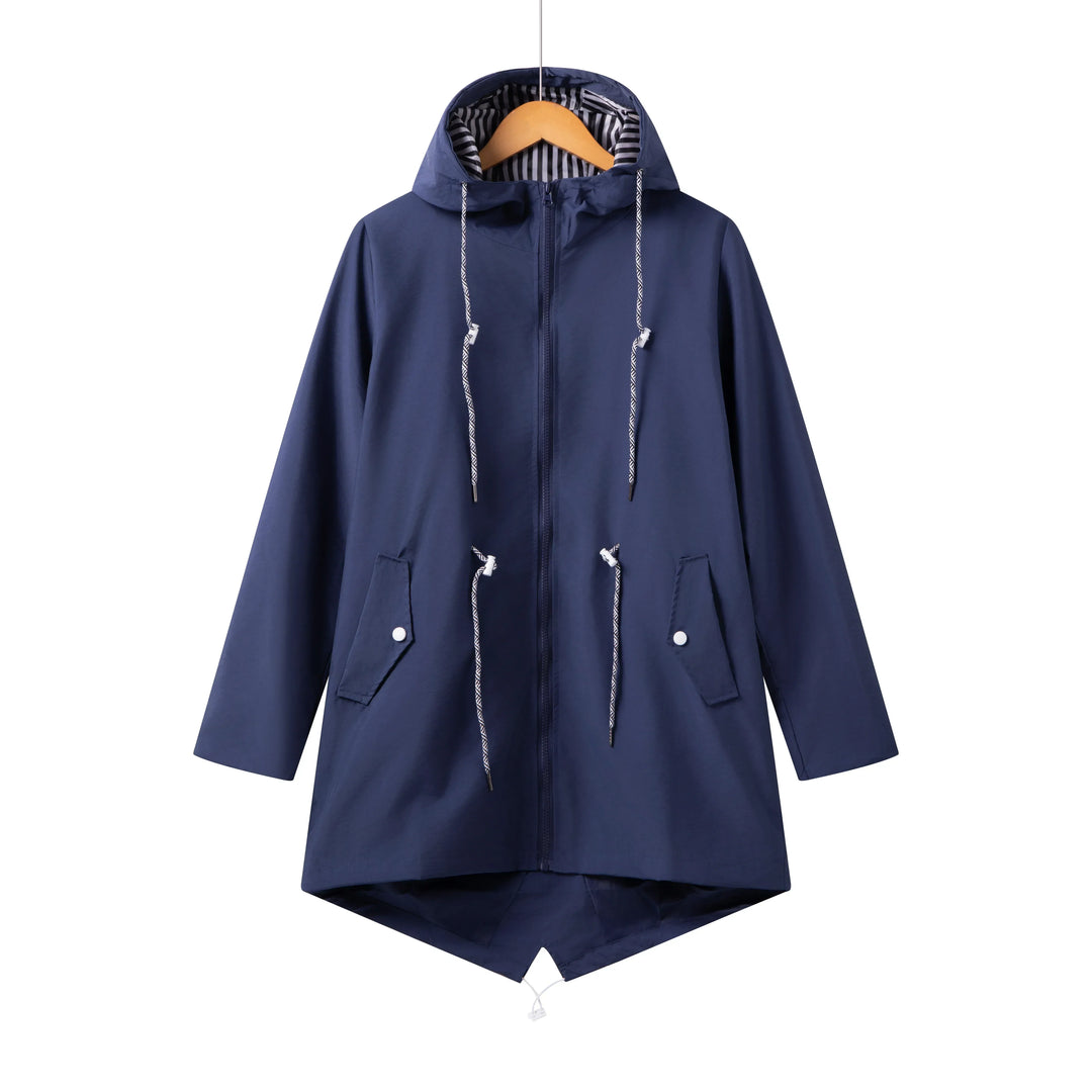 Manteau Trench Imperméable à Capuche pour Femmes | Décontracté