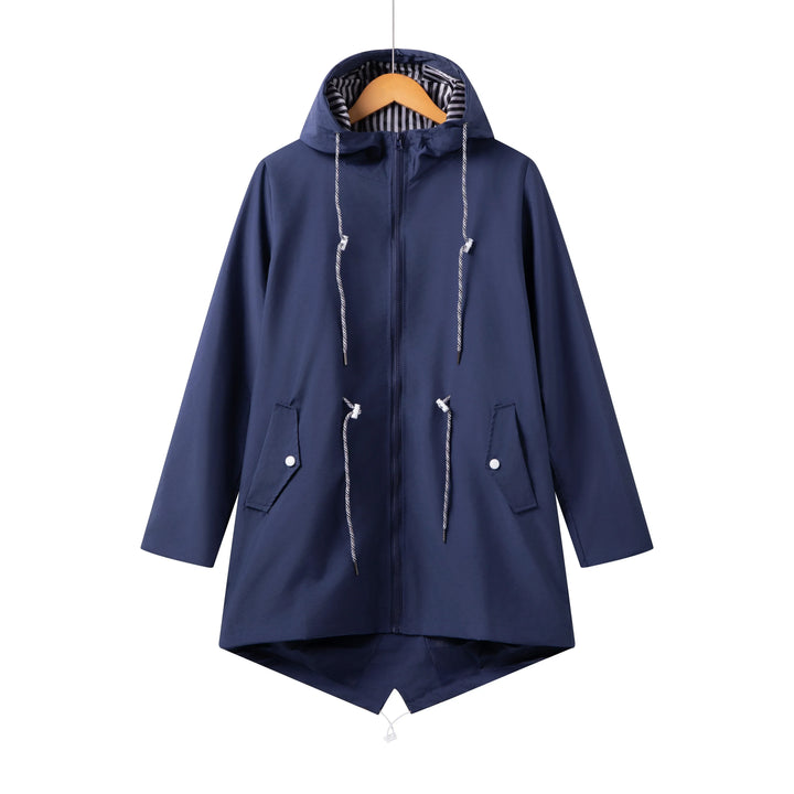 Manteau Trench Imperméable à Capuche pour Femmes | Décontracté