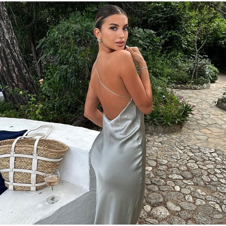 Robe de soirée maxi dos nu pour femmes