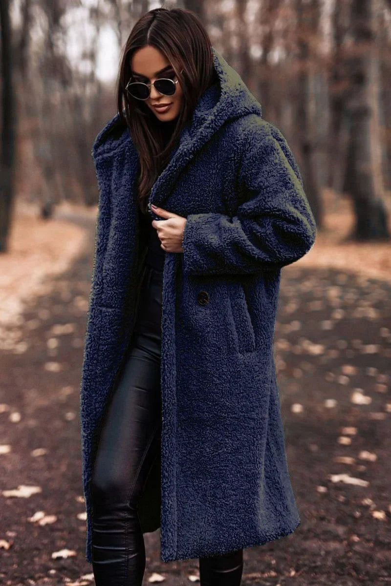 Manteau d'Hiver Femme avec Capuche Douce et Long | Chaud