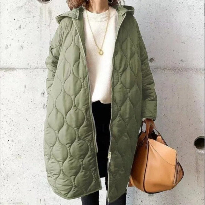 Veste matelassée à fermeture éclair en grande taille pour femmes