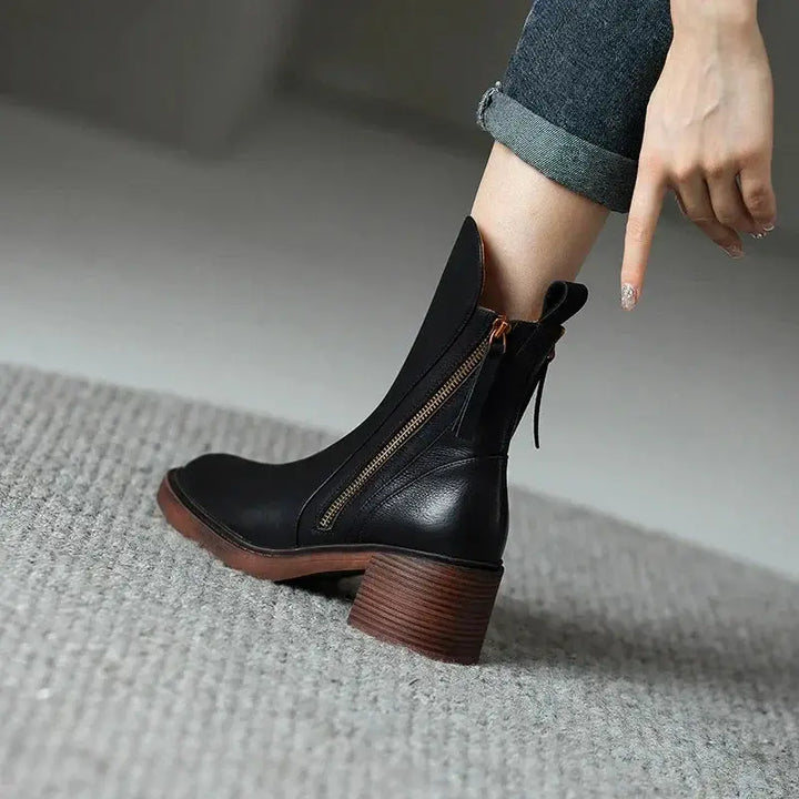 Bottines en cuir élégantes pour femmes