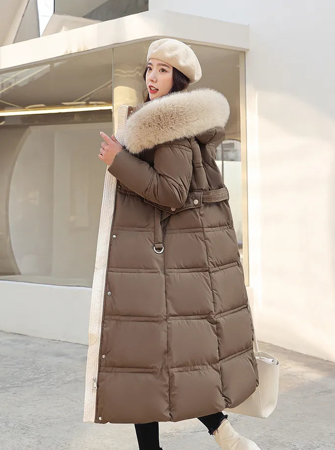 Manteau d'hiver exquis, luxueux et matelassé pour femmes