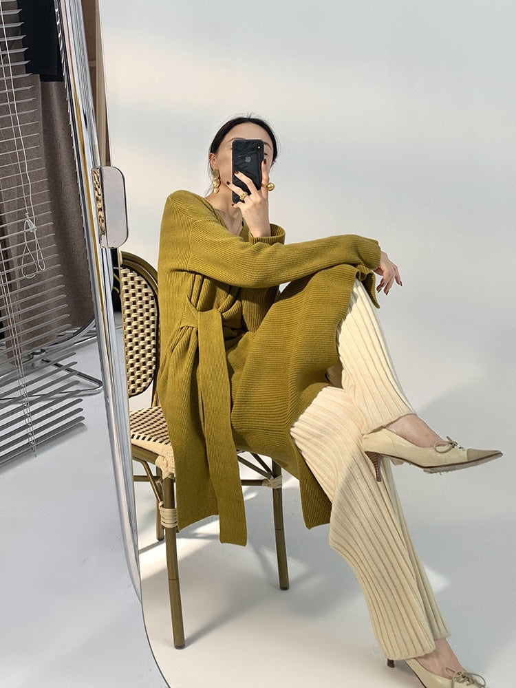 Pantalon long en tissu pour femmes à rayures