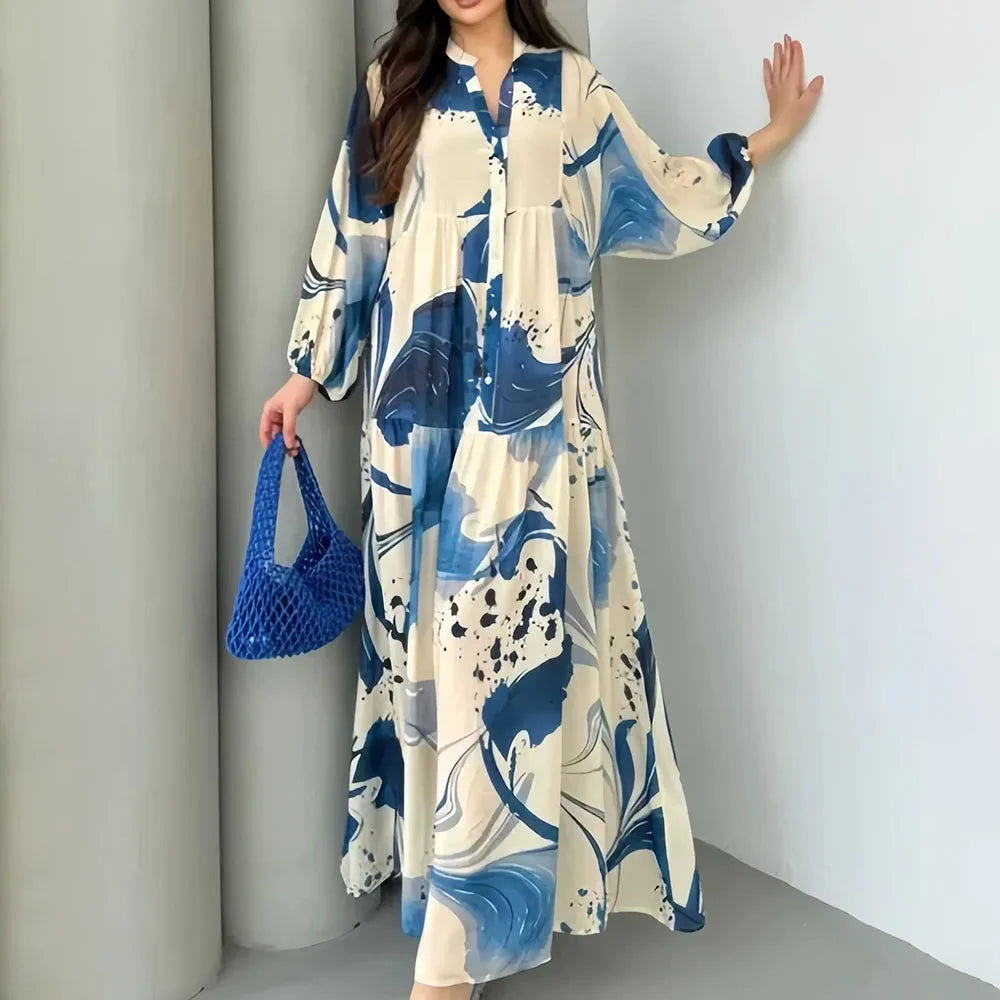 Yumi™ Robe Maxi en Viscose Premium avec Boutonnage à l'Avant